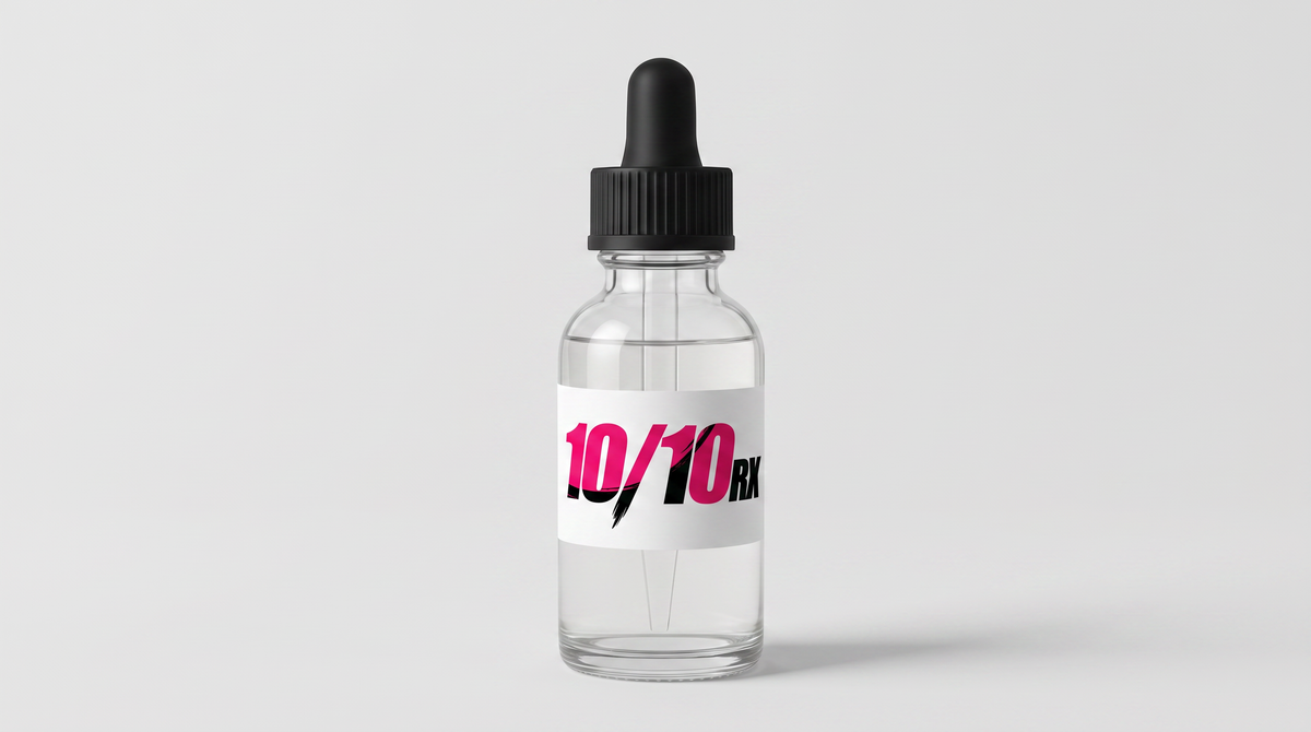 10/10Rx doctor-prescribed eyelash growth serum packaging